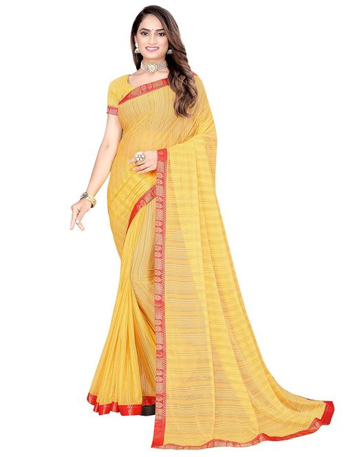 yellow printed bollywood saree with blouse - 19283468 - Very Small Image - 1
