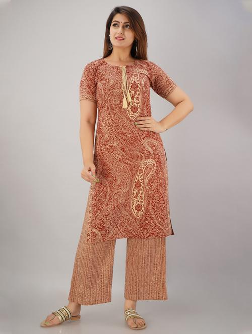 printed kurta palazzo set - 19283833 - Very Small Image - 1