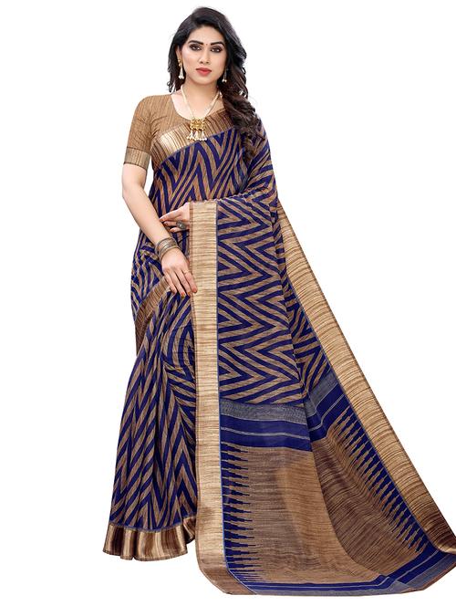 blue printed bollywood saree with blouse - 19285305 - Very Small Image - 1