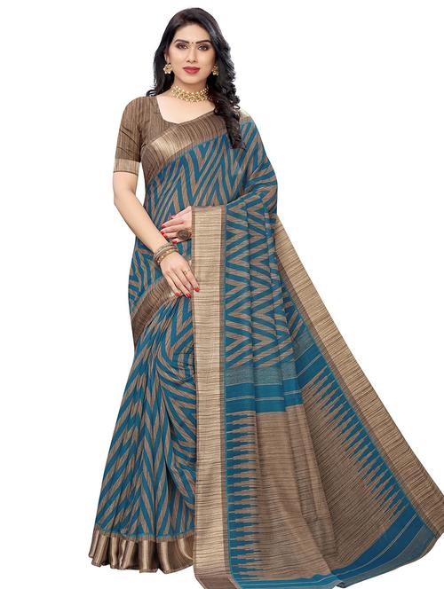 green printed bollywood saree with blouse - 19285326 - Very Small Image - 1