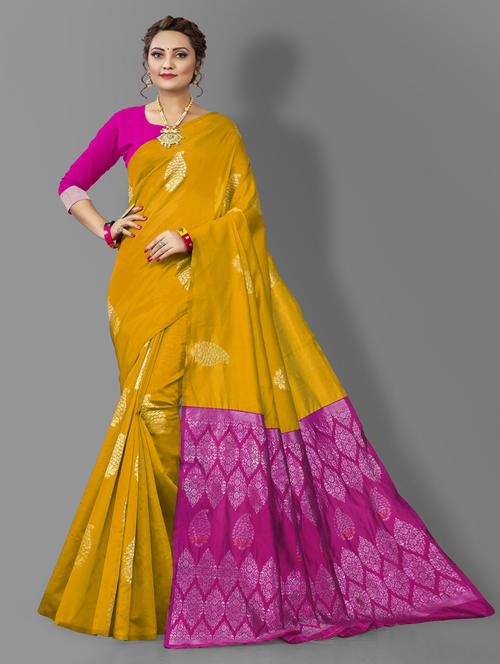 ethnic motif woven saree - 19285661 - Very Small Image - 1