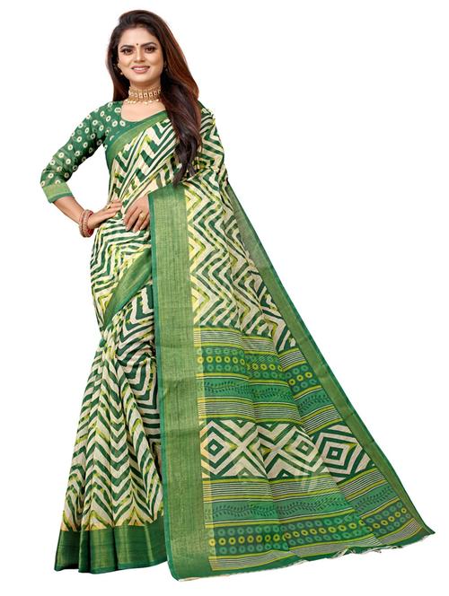 ethnic motif printed saree with blouse - 19285669 - Very Small Image - 1