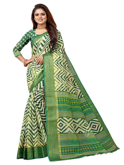 green self design saree - 19285854 - Very Small Image - 1