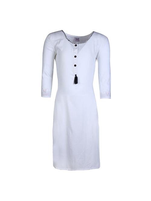 white round neck dress - 19286077 - Very Small Image - 1