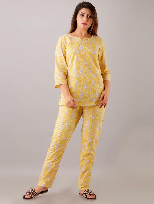 women printed night suit set - 19286270 - Very Small Image - 1