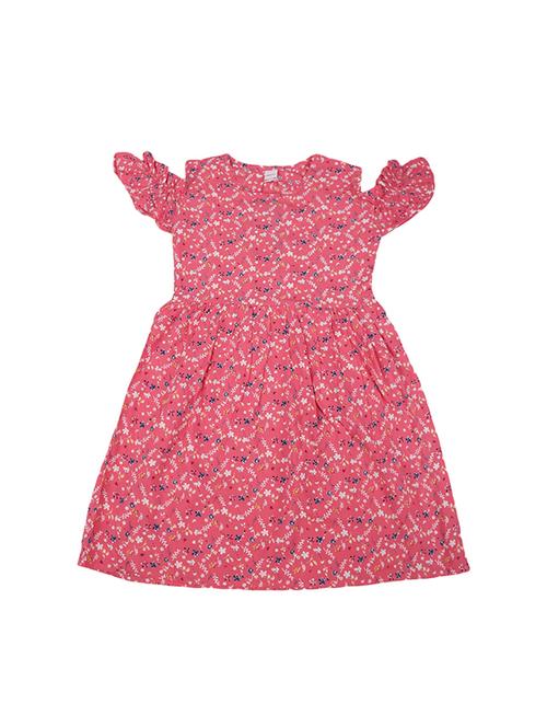 girls round neck cold shoulder frock - 19286307 - Very Small Image - 1