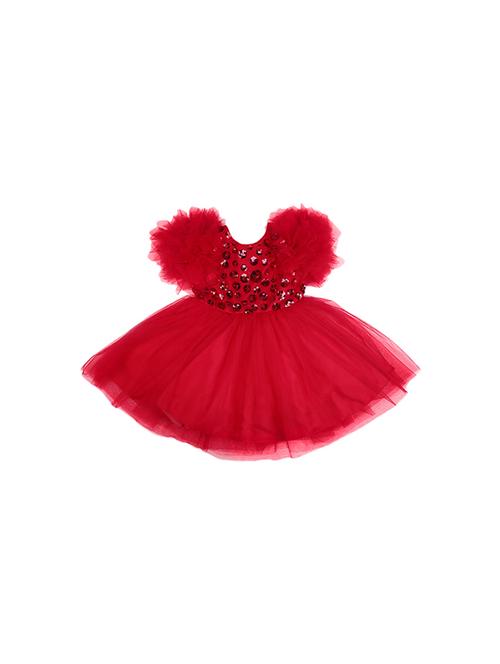 girls round neck cap sleeve frock - 19286382 - Very Small Image - 1