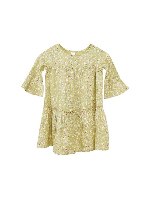 girls round neck bell sleeve frock - 19286422 - Very Small Image - 1