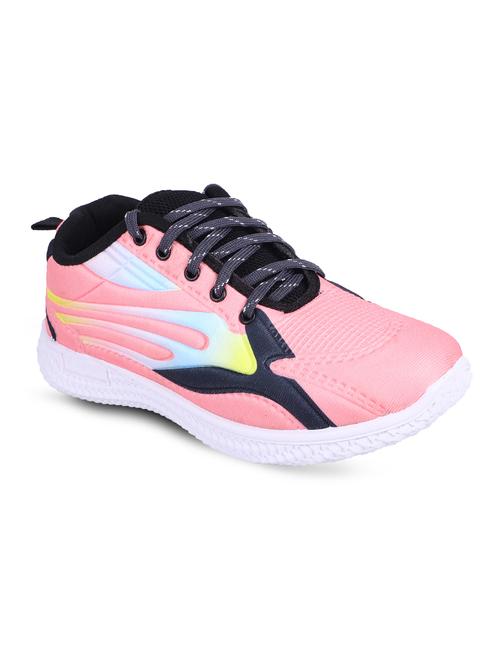 pink fabric laceup casual shoes - 19286428 - Very Small Image - 1