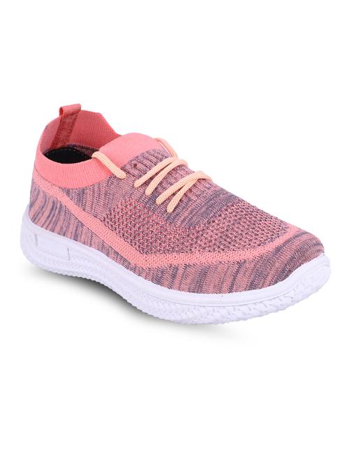 pink fabric laceup casual shoes - 19286444 - Very Small Image - 1