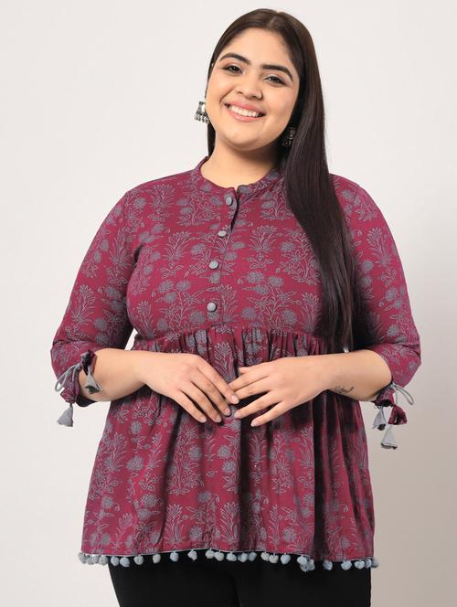 purple printed top - 19287341 - Very Small Image - 1
