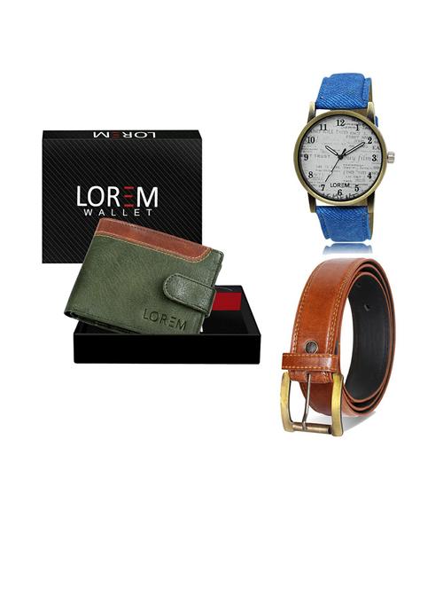 belt, wallet & watch gift combo - 19289116 - Very Small Image - 1