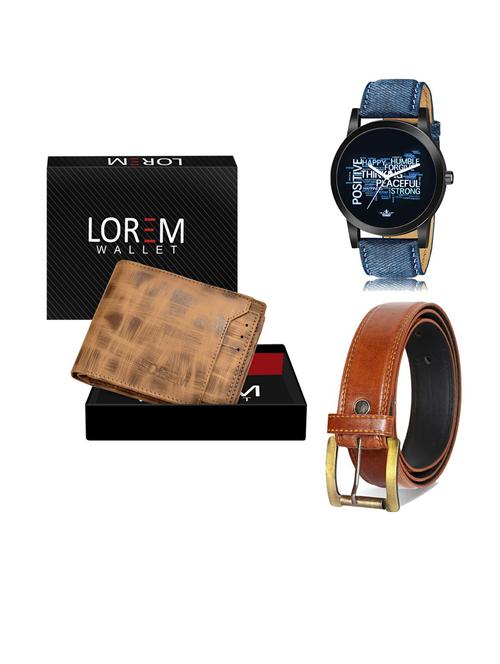 belt, wallet & watch gift combo - 19289901 - Very Small Image - 1
