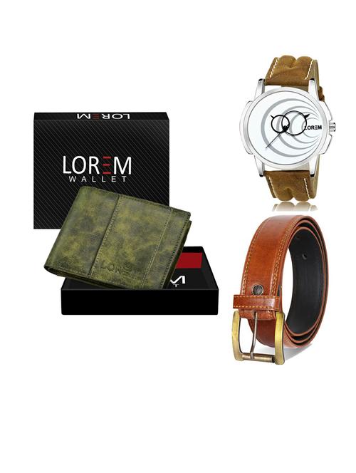 belt, wallet & watch gift combo - 19290033 - Very Small Image - 1