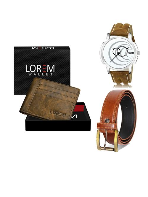 belt, wallet & watch gift combo - 19290034 - Very Small Image - 1