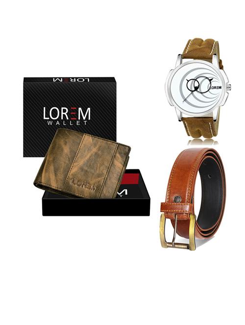 belt, wallet & watch gift combo - 19290035 - Very Small Image - 1