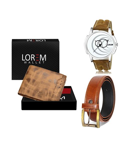 belt, wallet & watch gift combo - 19290036 - Very Small Image - 1