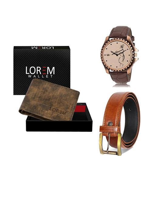 belt, wallet & watch gift combo - 19290133 - Very Small Image - 1