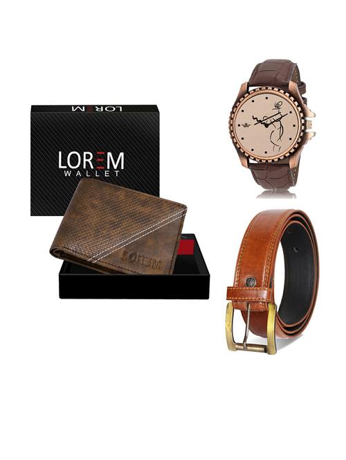 belt, wallet & watch gift combo - 19290137 - Very Small Image - 1
