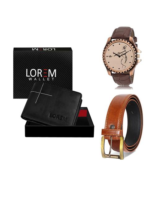 belt, wallet & watch gift combo - 19290145 - Very Small Image - 1