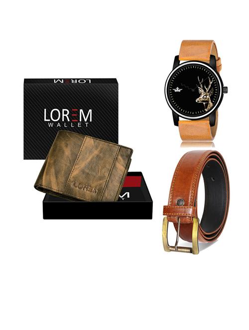 belt, wallet & watch gift combo - 19290305 - Very Small Image - 1