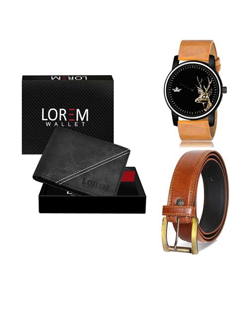 belt, wallet & watch gift combo - 19290320 - Very Small Image - 1