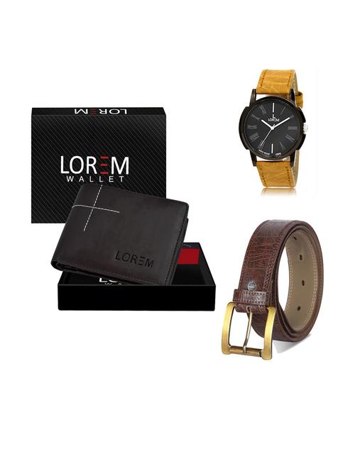 belt, wallet & watch gift combo - 19291601 - Very Small Image - 1