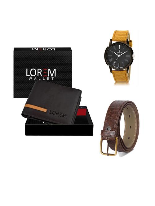 belt, wallet & watch gift combo - 19291615 - Very Small Image - 1