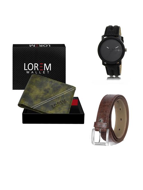 belt, wallet & watch gift combo - 19292100 - Very Small Image - 1
