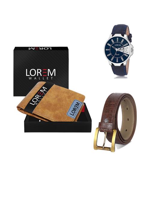 belt, wallet & watch gift combo - 19292501 - Very Small Image - 1