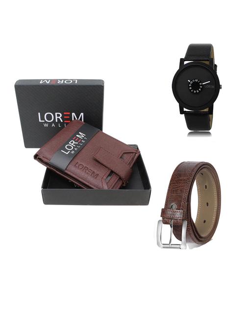belt, wallet & watch gift combo - 19293030 - Very Small Image - 1