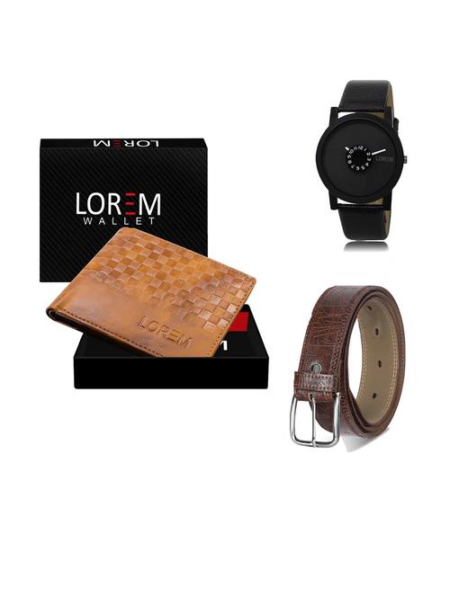 belt, wallet & watch gift combo - 19293200 - Very Small Image - 1