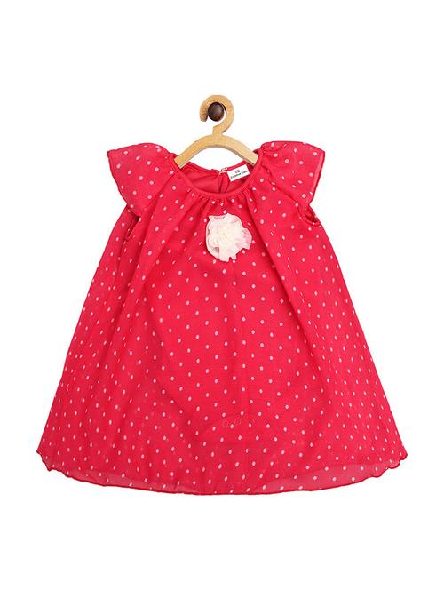 girls round neck cap sleeve frock - 19293345 - Very Small Image - 1