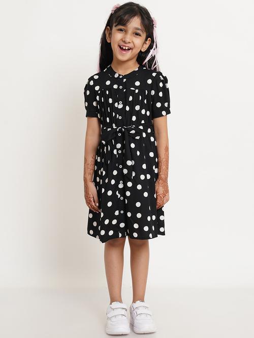 girls round neck short sleeves frock - 19293505 - Very Small Image - 1