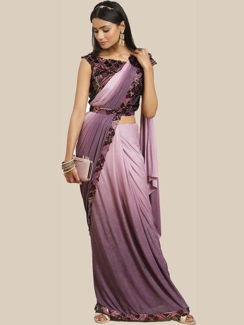 women's ombre multi colored saree with blouse - 19294044 - Very Small Image - 1