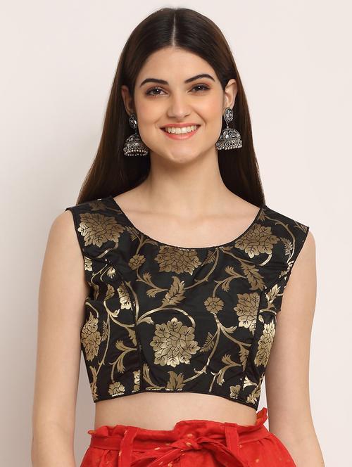 black self design blouse - 19294223 - Very Small Image - 1