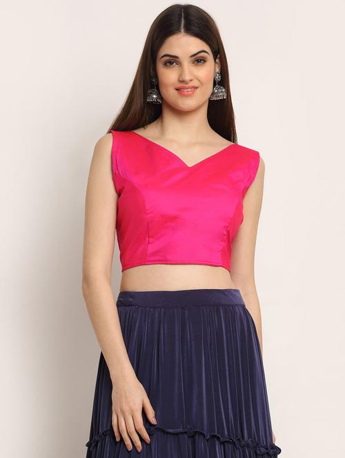 v-neck solid blouse - 19294264 - Very Small Image - 1