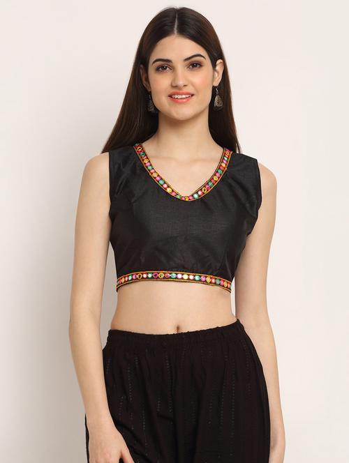 v-neck solid blouse - 19294269 - Very Small Image - 1