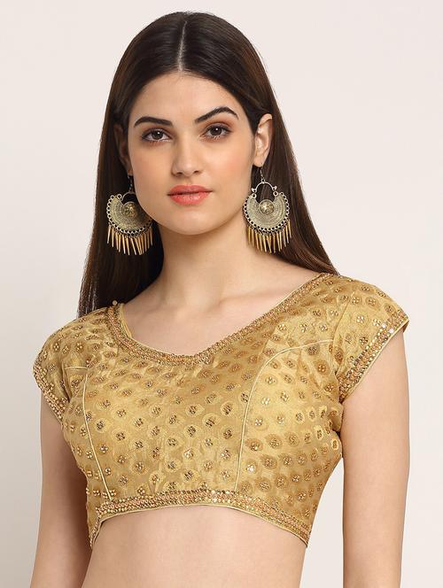 gold dupion embroidered blouse - 19294286 - Very Small Image - 1