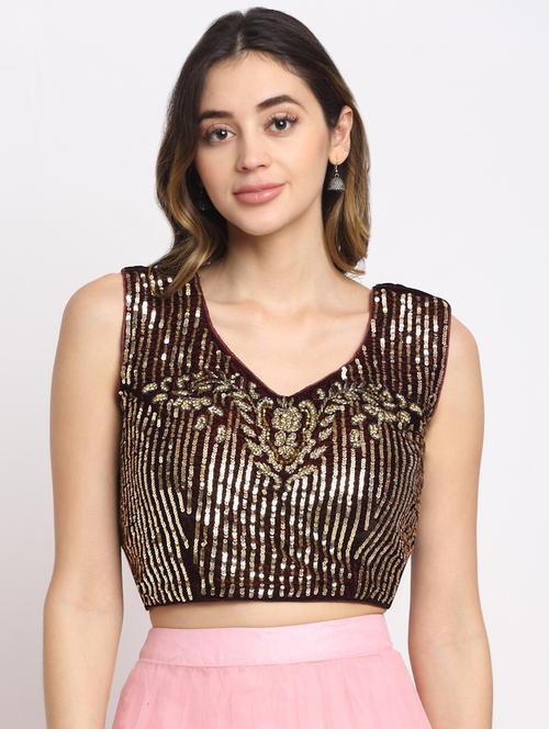 self design sequin blouse - 19294296 - Very Small Image - 1