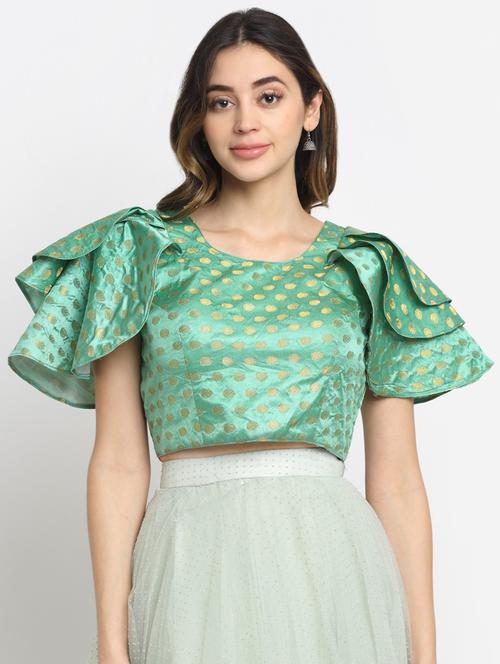 self design brocade designer blouse - 19294306 - Very Small Image - 1