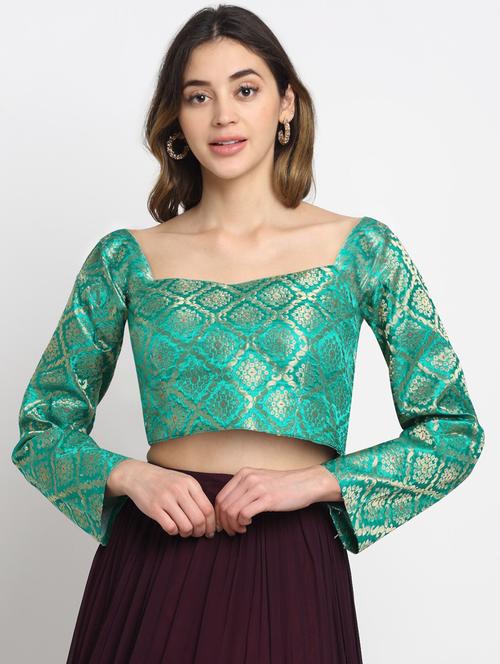 self design brocade designer blouse - 19294339 - Very Small Image - 1
