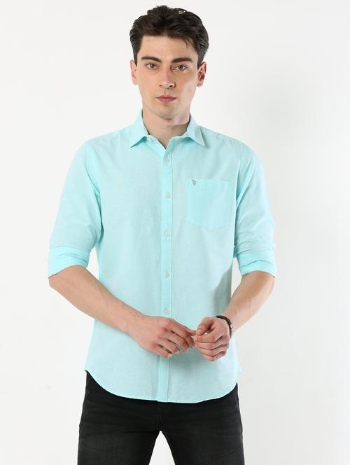 blue cotton casual shirt - 19295384 - Very Small Image - 1