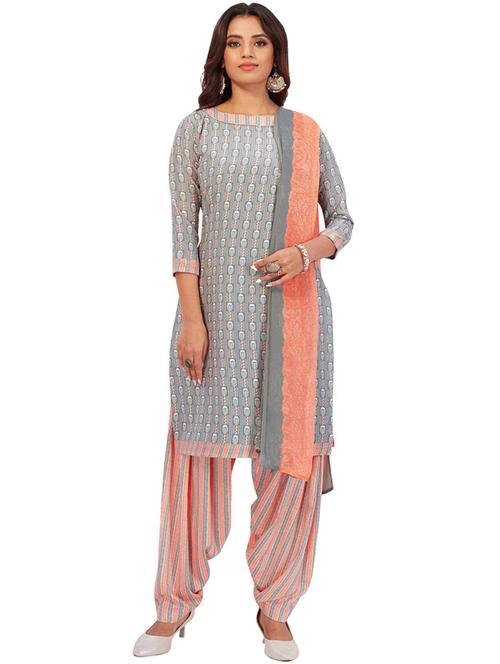 printed unstitched suit set - 19295893 - Very Small Image - 1