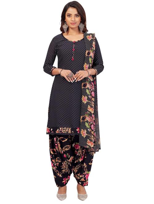 printed unstitched suit set - 19295900 - Very Small Image - 1