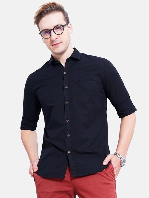 mens solid casual shirt - 19296134 - Very Small Image - 1