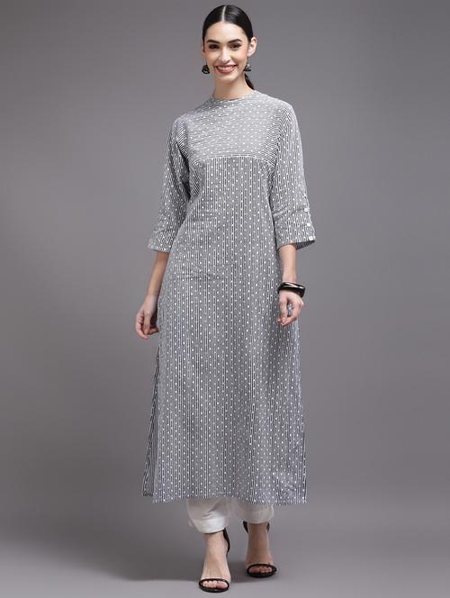 printed straight kurta - 19296288 - Very Small Image - 1