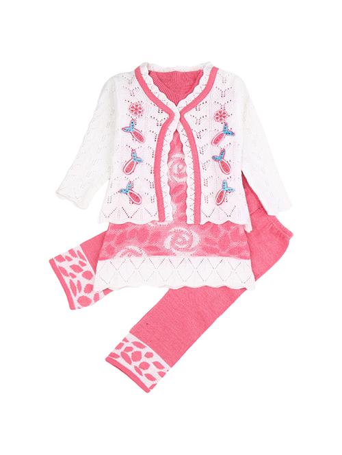 girls self design round neck causal set - 19296418 - Very Small Image - 1