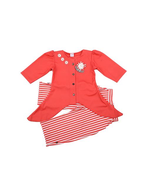 girls striped round neck causal set - 19296447 - Very Small Image - 1