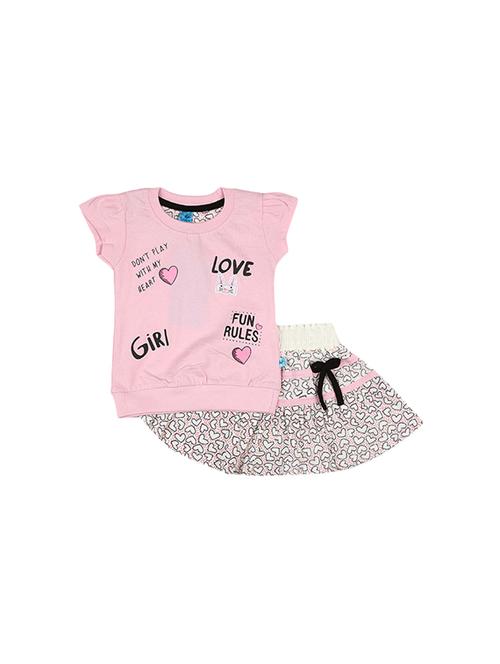 girls printed round neck casual set - 19296532 - Very Small Image - 1
